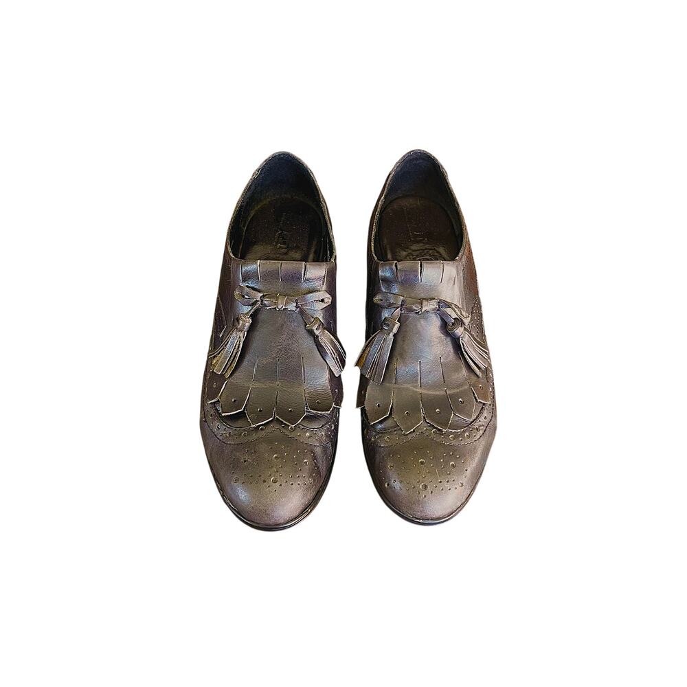 Born Brown Leather Kiltie Tassel Oxford Shoes Size 9 Dark Academia